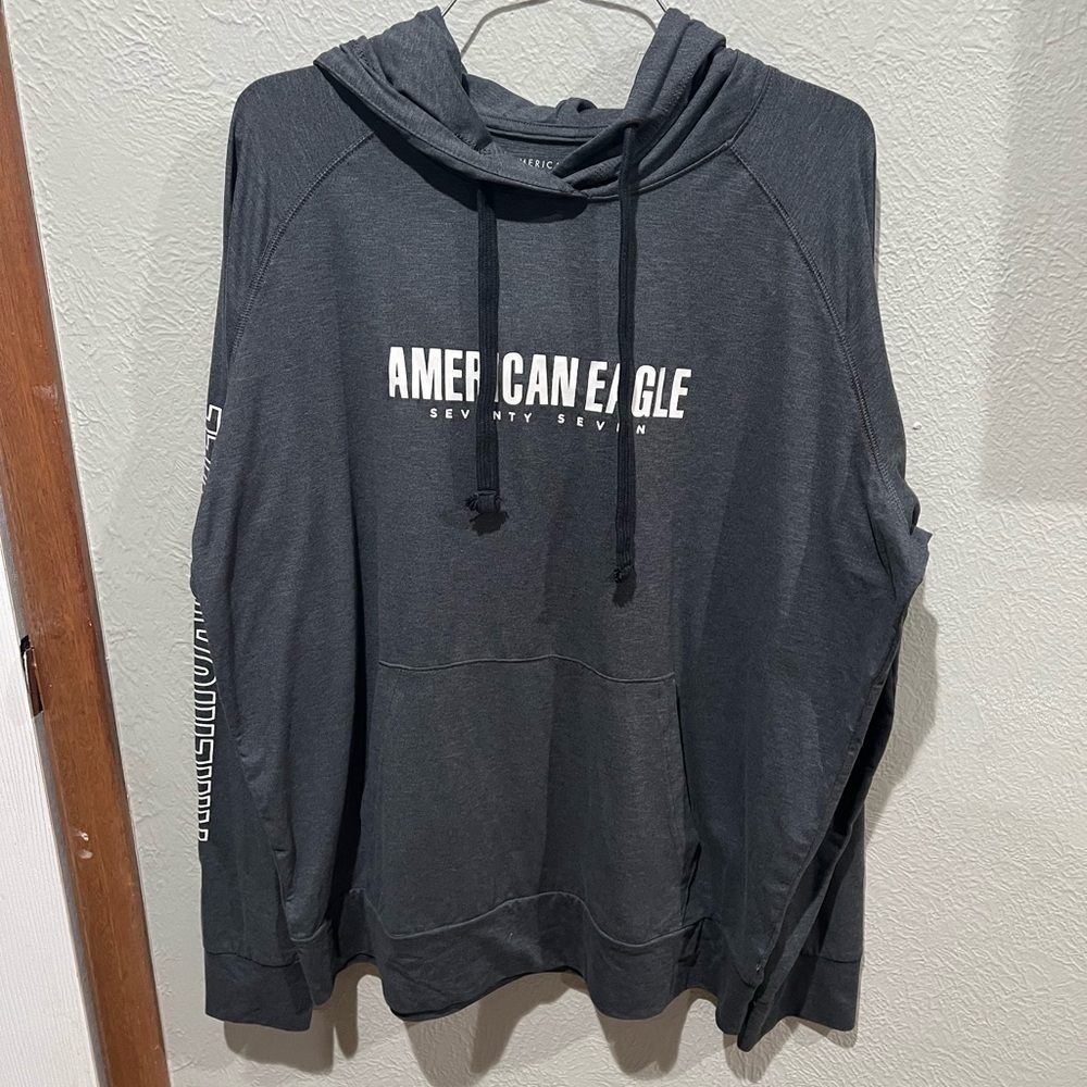 American Eagle Outfitters Charcoal Hoodie Lightweight EUC size L